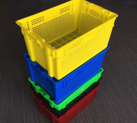 Boîte de rangement alimentaire rectangulaire pliable empilable et emboîtable en PP moulé par injection, économique, écologique et recyclable, 2 kg, pour viande et poisson