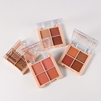 Palette de fards à paupières nude 4 couleurs, fini mat et pailleté, pigment minéral, mélangeable, mini, portable, cosmétique quotidien pour les yeux