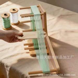 Cross-border creative wooden yarn crochet <b>machine</b> solid wood embroidery yarn ball organizer rack yarn storage and <b>binding</b> rack - Product Image 1