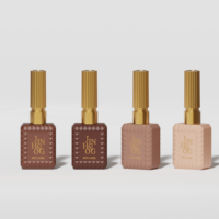Bouteille en verre carrée vide de 15 ml pour vernis à ongles, personnalisable, en gros, pour cosmétiques et vernis gel