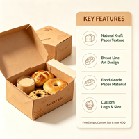 Boîte à donuts en papier kraft personnalisée, pliable, pour l'emballage de pâtisseries et de donuts