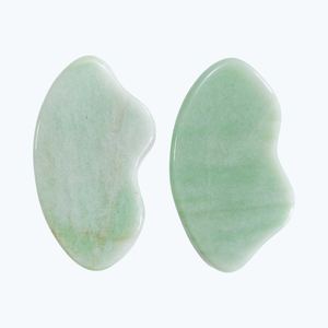Masseur facial en jade aventurine vert éclairé pour le massage - Product Image 1