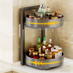 Étagère de rangement rotative multifonctionnelle à 360 degrés pour <span class=keywords><strong>cuisine</strong></span>, organisateur d'épices et d'assaisonnements, paniers de rangement domestiques - Product Image 4