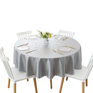 Nappe de table ronde nordique en PVC épais imperméable et anti-taches, sans lavage, pour hôtel et banquet, vente en gros d'usine - Product Image 1