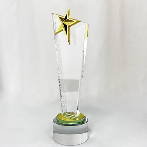 MH-J0322 rõ ràng Glass Golden Star Blade <span class=keywords><strong>Trophy</strong></span> pha lê Sao <span class=keywords><strong>Trophy</strong></span> cho món quà lưu niệm - Product Image 6