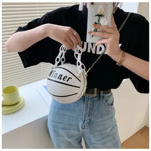 Stampa personalizzata ultimo design fancy girls kids women borse e borsette a catena a forma di palla borsa da basket per donna