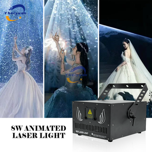 Projecteur d'animation RVB 8W pleine couleur avec application mobile, contrôle ILDA et DMX512 pour fêtes, mariages, bars, Noël - Product Image 1