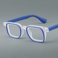 Lunettes carrées en acétate haut de gamme MS YL2295 pour femmes, bloquant la lumière bleue, avec verres correcteurs, montures couleur bonbon marron, style rétro.