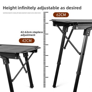 <span class=keywords><strong>Table</strong></span> de pique-nique pliable en aluminium à 5 sections, réglable, portable, légère, tactique, pour le <span class=keywords><strong>camping</strong></span> en plein air - Product Image 4