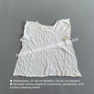 Chiffons en coton absorbants pour l'eau et l'huile, chiffons de nettoyage industriels, chiffons blancs en tissu de T-shirt pour le nettoyage - Product Image 3