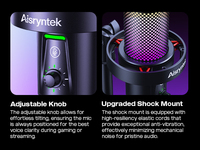 Micrófono de Escritorio USB CMTECK XM58, Micrófono para Juegos y Streaming con Cancelación de Ruido, Micrófono de Condensador RGB para PC para Grabaciones Nítidas