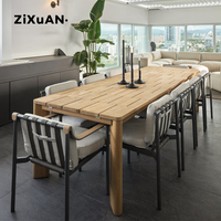 Ensemble de mobilier de balcon d'hôtel de luxe pour l'extérieur, comprenant une table à manger, des chaises bistrot et une table basse de patio nordique, pour 6 personnes