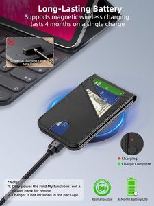 Portafoglio MagSafe TopMade con Tracker per <span class=keywords><strong>iPhone</strong></span> Series, Porta Carte Magnetico Sottile Nero con Blocco RFID, Portafoglio Intelligente con Tracker - Product Image 6