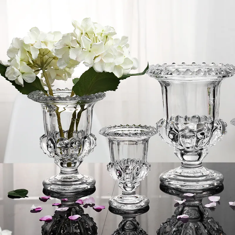 Modern stil K9 kristal vazo şeffaf uzun boylu kristal düğün ev dekorasyon vazolar