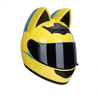 Casque de moto électrique HNJ ABS avec oreilles de chat pour femme, intégral, été, vente en gros usine