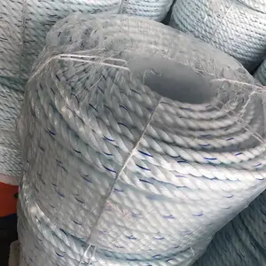 中国捻聚丙烯单丝pp绳，带包装绳白色蓝色3股4股1/2 "9毫米18毫米32毫米