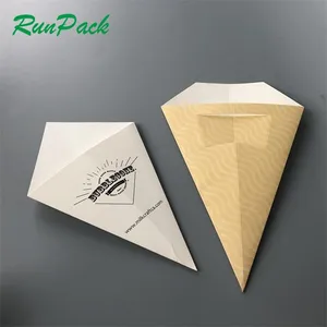 Logo Printed Custom Bubble Waffle Crepes Box Paper Holder Cone Container Churros Packaging Boxes Wax Coated Paper 15-20 Days RX