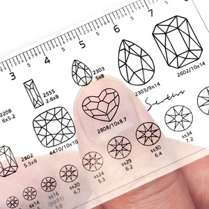 Fournitures d'ongles professionnelles outils portables Transparent PVC strass doux presse sur les pointes d'ongles règle de <span class=keywords><strong>mesure</strong></span> - Product Image 4