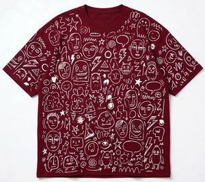 T-shirt Oversize <span class=keywords><strong>da</strong></span> Uomo con Stampa Creativa di Mostri su Tutta la Superficie, 100% Cotone, Casual Streetwear a Maniche Corte - Product Image 5