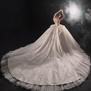 Robe de mariée de luxe de Dubaï, nouvelle collection de robes de mariée, 100% photos réelles, manches courtes, robe de mariée <span class=keywords><strong>arabe</strong></span> Lsmx057 - Product Image 3