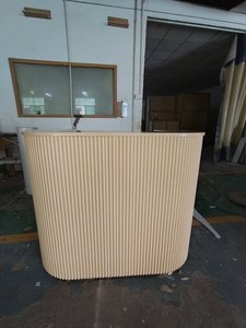 Mostrador de Recepción Moderno de Madera M2, Estilo Minimalista con Papel Kraft, para <span class=keywords><strong>Hotel</strong></span>, Oficina, Edificio, <span class=keywords><strong>Boutique</strong></span>, Hogar y Bar - Product Image 5