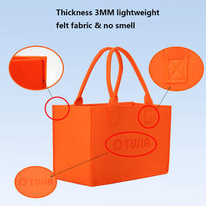 กระเป๋าโท้ทผ้าสักหลาดสำหรับเดินทางแบบนำกลับมาใช้ใหม่ได้,กระเป๋าซื้อของขวัญแบบพกพากระเป๋าแฮนด์เมดสำหรับผู้หญิงสุดหรูรีไซเคิลพร้อมพิมพ์โลโก้ - Product Image 2