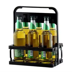 Wine 6 Carriers Holder Plastic Bottles Foldable Drink Juice Soda Beverage Bar Customize Beer Bottle Holder