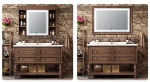 Mueble de baño blanco minimalista de estilo francés, mueble con espejo de cristal tipo colmena, lavabo blanco, mueble de pie. - Product Image 3
