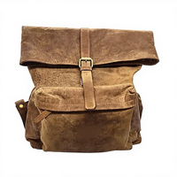 Sac à dos en cuir véritable, géométrique, souple, avec cordon de serrage, léger, durable, vente en gros, personnalisé, pour voyage d'affaires, ordinateur portable