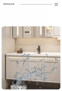 Paint bathroom cabinet combination ceramic integrated basin wash basin cabinet combination smart square <b>mirror</b> - Product Image 6