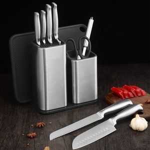 Organisateur de plan de travail de cuisine en acier inoxydable, bloc à <span class=keywords><strong>couteaux</strong></span> universel et <span class=keywords><strong>porte</strong></span>-ustensiles - Product Image 6
