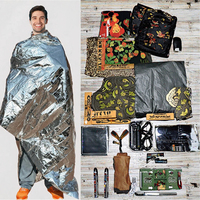 Couverture de survie thermique d'urgence 84"x64" en Mylar argenté imperméable, lot de 6, kit de camping et randonnée en plein air
