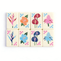Mahjong américain personnalisé, ensemble de voyage d'été pour filles, 160 tuiles en acrylique, luxueux et élégant, pour 4 joueurs, avec supports de jeu pour adultes