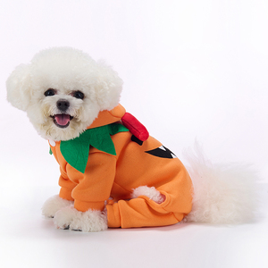 चार पैर नारंगी गर्म पालतू कोट थोक हेलोलीन पालतू पालतू पालतू जानवर टोपी के साथ - Product Image 4