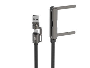 Cavo di ricarica rapida intrecciato da 240W <span class=keywords><strong>A</strong></span>+C <span class=keywords><strong>a</strong></span> C con supporto pieghevole regolabile per telefoni Android - Product Image 1