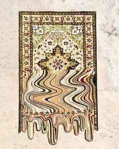 Tapis modernes personnalisés en soie et laine tuftés à la main, à poils moyens, tissage plat jacquard, avec support en PVC, écologiques - Product Image 4