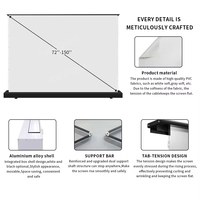 Écran de projection motorisé au sol pour projecteur laser cinéma 4K/8K blanc 72 pouces MAX 2026 – Système vidéo home cinéma