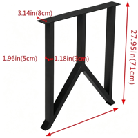 Ensemble de pieds de table à manger en fer noir multi-styles, base de meuble industrielle géométrique assortie, patins réglables robustes et faciles à installer