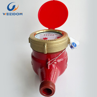 Compteur d'eau chaude multi-jets à sec DN25, corps en fonte, IP68, ISO4064, haute température 90°C, sortie impulsionnelle personnalisée OEM