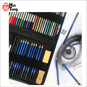 Hintung 52PCs Juego de lápices para dibujar y dibujar en estuche de nylon con colores vibrantes y plomo suave como suministros de arte - Product Image 2