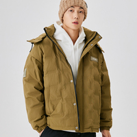 Blouson d'hiver matelassé à capuche pour homme, col montant, fermeture éclair intégrale, cordon de serrage, décontracté, grandes tailles et coupes oversize 6XL 7XL