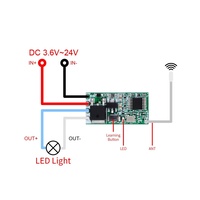 Interrupteur à distance sans fil 433 MHz, mini-récepteur longue portée, 3,6 V, 12 V, 24 V et émetteur 433 MHz, télécommande LED