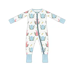 Cartoon pink car print girl romper baby bamboo cotton romper baby clothes