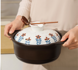 Casserole en céramique de haute qualité, pot à soupe émaillé à la main, ustensile de cuisine écologique, <span class=keywords><strong>cocotte</strong></span> en céramique émaillée - Product Image 3