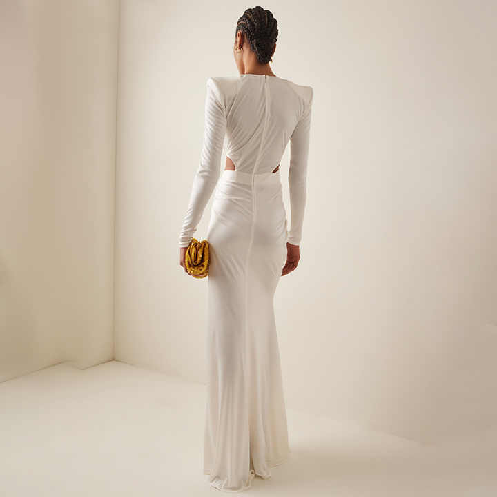 Summer Breeze, Effortless Chic: Introducing Our High Waist Pleated Hollow Halter Dress!