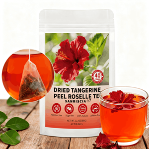 Chá de Casca de Tangerina Seca e Rosela - Chá Orgânico para Emagrecimento Sem Aditivos e Sem Açúcar, 20 Saquinhos para Saúde Digestiva e Desintoxicação, Atacado - Product Image 3