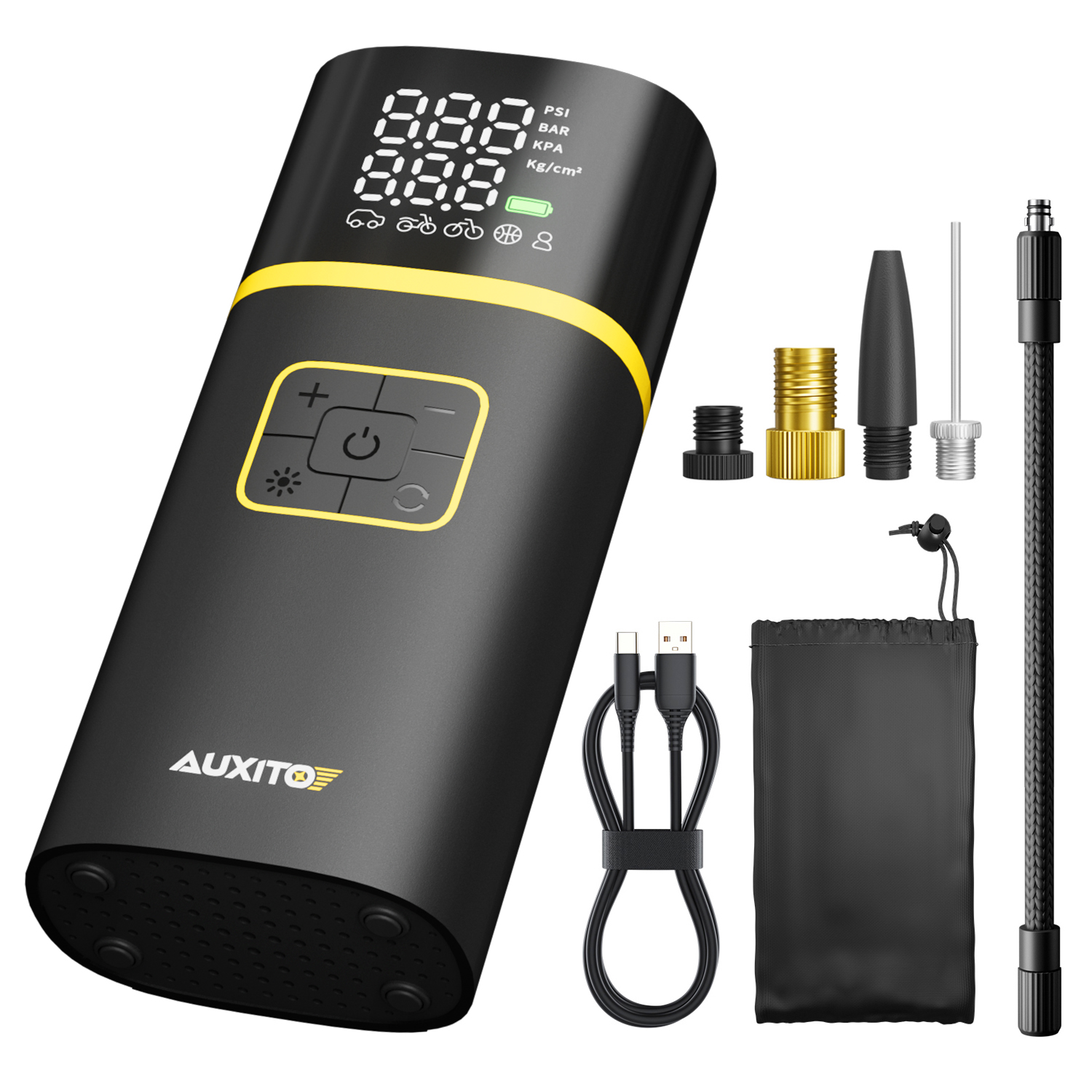 Gonfleur De Pneu Portable Sans Fil 150PSI - Pompe Air Compresseur Avec Affichage