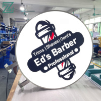 Enseigne lumineuse circulaire en acier inoxydable avec logo personnalisé pour la publicité extérieure des commerces
