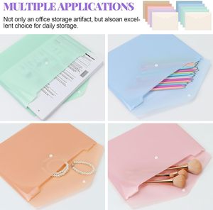 Pochette transparente <span class=keywords><strong>en</strong></span> plastique avec fermeture <span class=keywords><strong>à</strong></span> pression, dossier polyvalent pour l'école, la maison, le <span class=keywords><strong>travail</strong></span> et l'organisation au bureau - Product Image 3