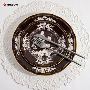 Service de vaisselle de luxe en céramique et porcelaine, vaisselle décorative moderne à l'encre rose, écologique, en stock, toutes les couleurs, cadeaux d'affaires personnalisés - Product Image 6